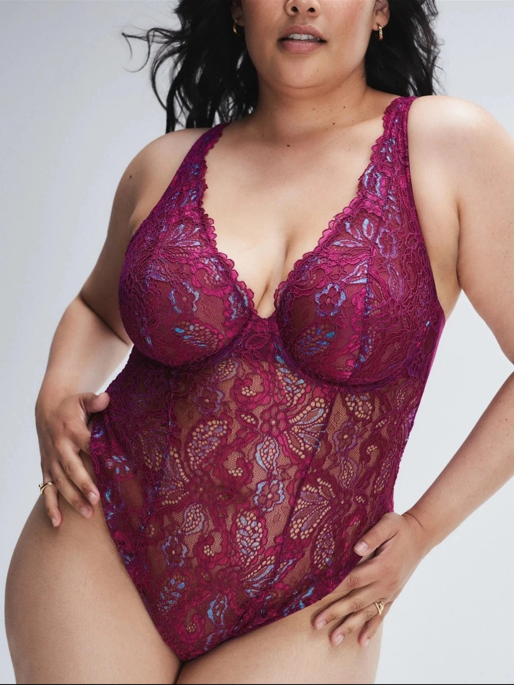 NEW! Savage x Fenty Romantic Corded Lace Metallic Underwire Teddy Size 4X